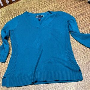 3/$10-Karen Scott Women's V-Neck Sweater in Teal